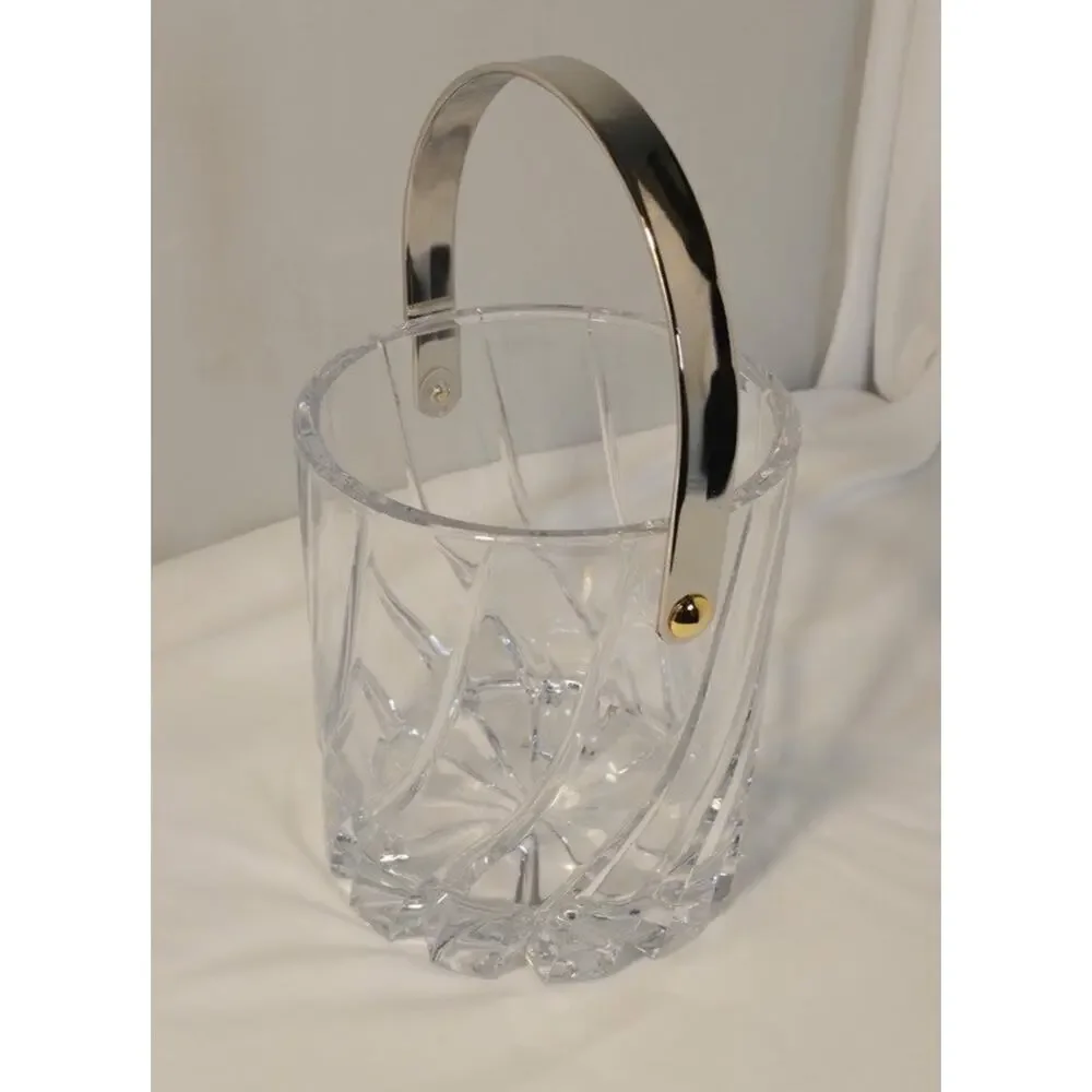 Mikasa Crystal Ice Bucket With Handle - New With Box - Never Used